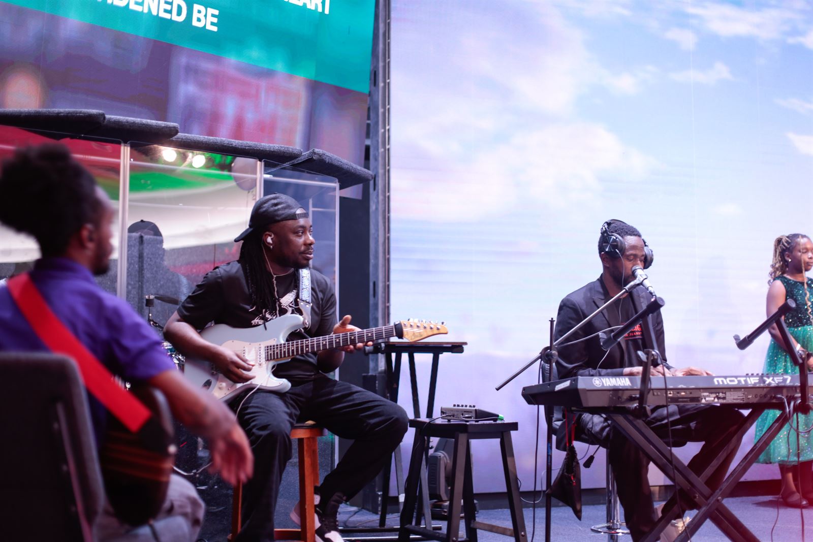 The live band sets the groove
